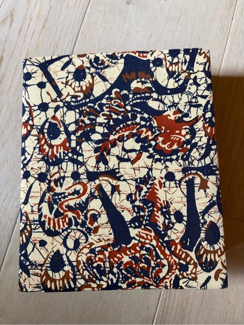 Batik Box w/Cream Stationery Set 'Bordered by Hand'